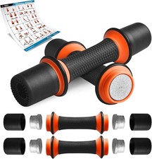 Juego de pesas con mancuernas ajustables Squatz 3 libras - negro (caja abierta)