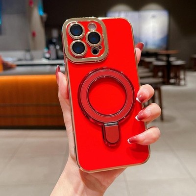 Custodia Per Telefono Con Supporto Per Anello In Metallo Antiurto Per Iphone 14 Plus Verde