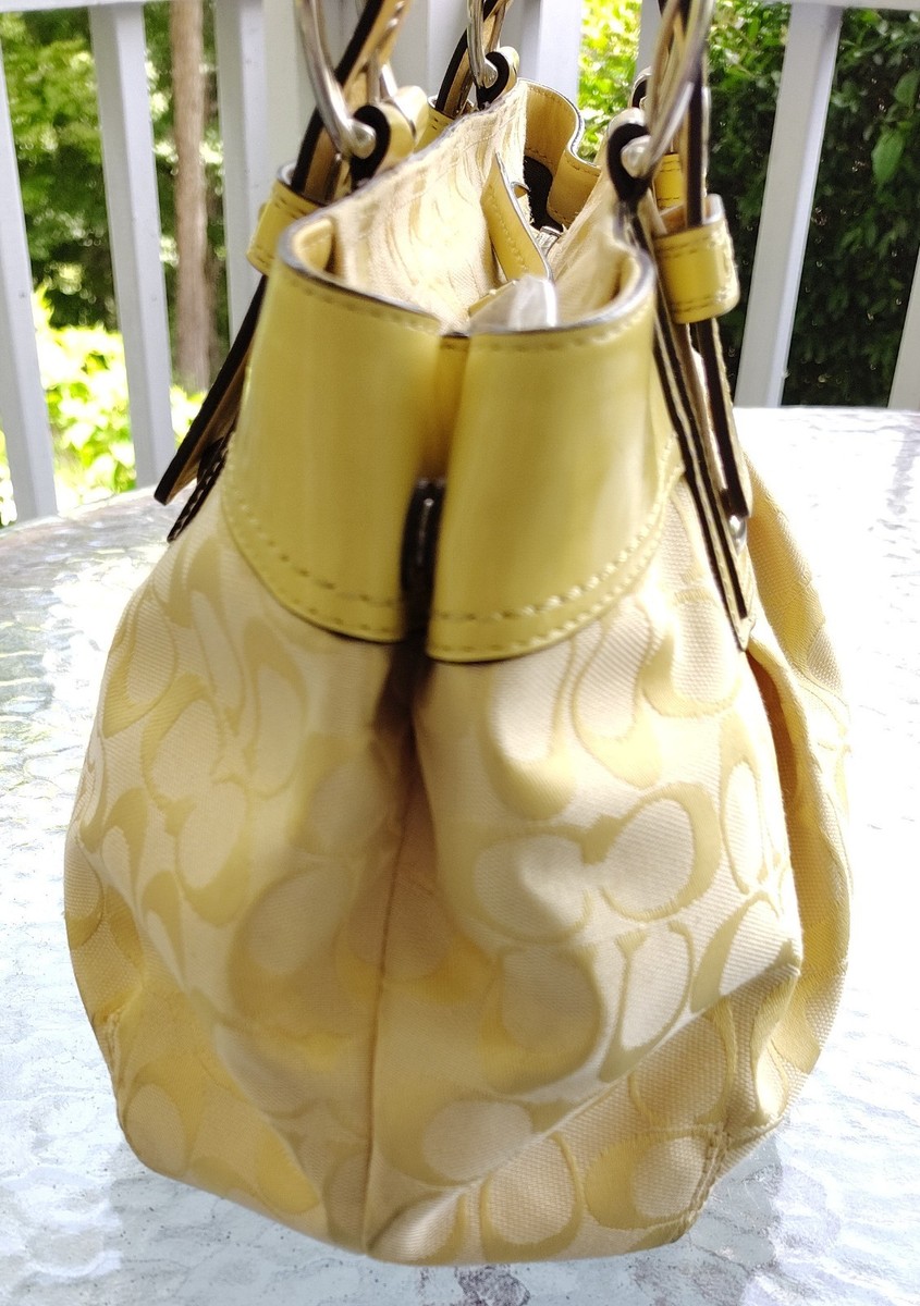 Coach F13742 Yellow Soho Y2K Signature C Canvas Shoulder Bag w