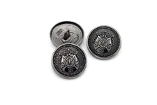 5PCS Metal Buttons 4Holes Brass Antique Engraving Snaps Blzer Jeans Clothes A...