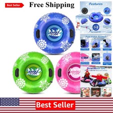 Family-Friendly 3-Pack Inflatable Snow Tubes - Durable  Cold-Resistant, 220 lbs