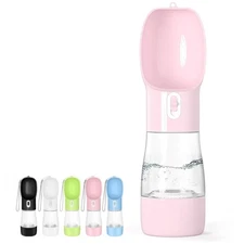 Portable Dog Water Bottle - Leak Proof Dog Water Dispenser with Bowl & Food C...