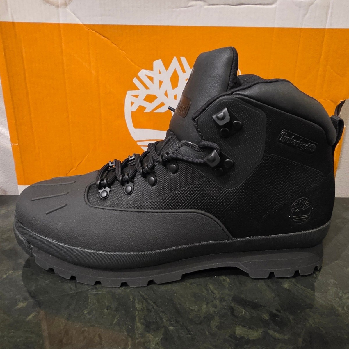 Timberland Mens Euro Hiker Shell Toe Boots Black Waterproof  display picture 2