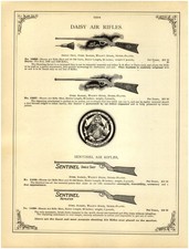 1902 PAPER AD Winchester Cannon Daisy Air Rifle BB Gun RARE Sentinel
