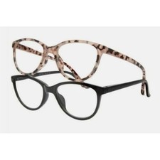 M Youth Blue Light Glasses 2 Pack Black and Pink Tortoise Cat Eye NEW