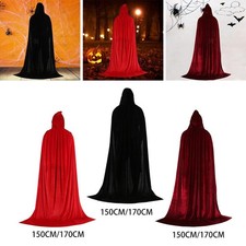 Erwachsene Unisex Lange Kapuzen Cape Umhang Kostüm Hexe Robe Party Cosplay