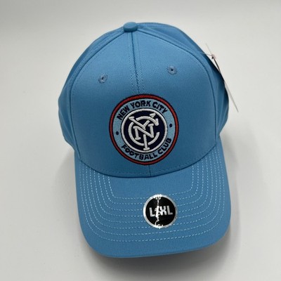 MLS New York City FC NYCFC Baseball Cap Hat Sky Blue Superflex Stretch Fit L/XL