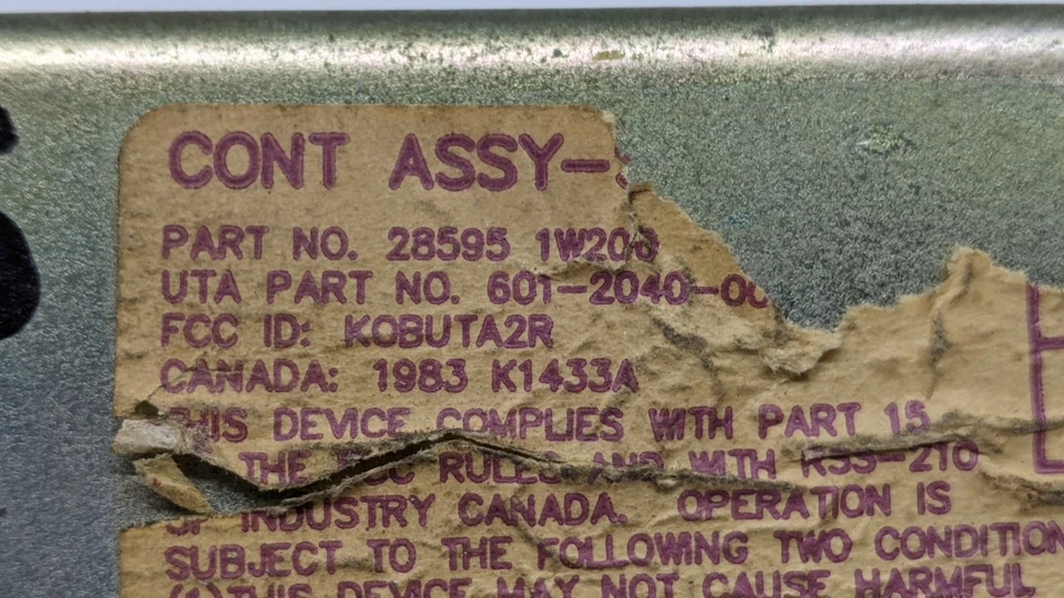 Nissan Pathfinder 1997 1998 1999 módulo de bloqueo de entrada inteligente OEM 28595 1W200 Foto 2 de 2