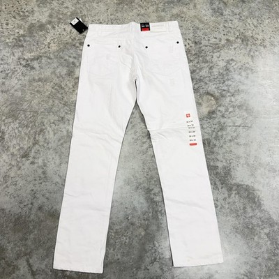 SOUTHPOLE ジョーツ　W34 Southpole Jeans Mens 34x34 White Distressed Straight Denim Zip Fly