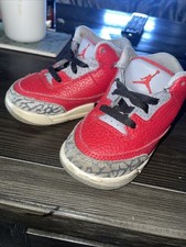 Nike Air Jordan 3 III Retro Fire Red Cement CQ0489-600 Toddler Size 5C