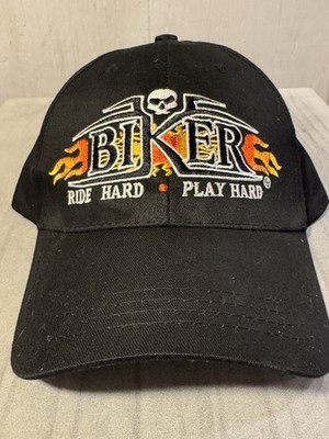 Biker Ride Hard Play Hard, One-Size-Fits-All Hat