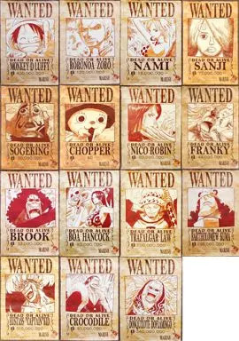 Shueisha One Piece 2012 Exhibition Wanted Posters Set 15 Anime Characters