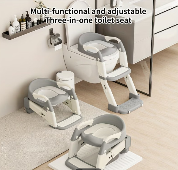 Pot bébé 3 en 1 et réducteur toilette antidérapant avec marche ajustable pour l'apprentissage