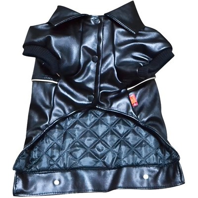 Dog Leather Jacket X-Small Black Motorcycle Clothes Pet Waterproof