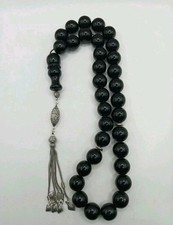 Rare Vintage Faturan Bakelite 33 Beads 83g 13x13mm Black Cherry Islamic Prayer