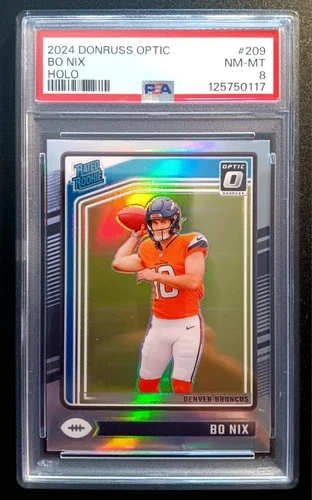 2024 PANINI DONRUSS OPTIC HOLO *Rated Rookie* BO NIX #209  PSA 8 NM-MT ROOKIE