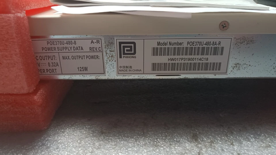 Axis POE 370U POE370U-480-8A-R PoE Midspan 8 Port Ethernet Switch - Image 2 of 3