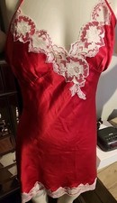 Victoria's Secret Red Silk And Lace Slip Size Large NWT