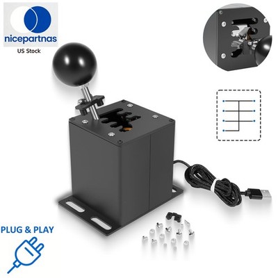 For PC USB 6+R H Gear Shifter Fits Logitech G29 G920 G27 G25 T300RS Sim Racing