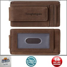 Minimalist Leather Wallet for Men RFID Blocking Card Holder Magnetic Money Clip
