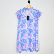 Michelle McDowell Floral Ruffle Neck V-Neck Dress Women's Size Small Feminine