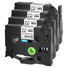 11.7mm Heat Shrink Tube 2:1 White Label Tape For Brother P-Touch HSe-231 x4PCS