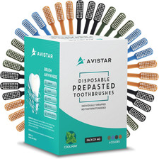 40 Prepasted Disposable Toothbrushes Individually Wrapped - Single Use Pre Paste