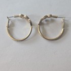 Vintage  Stamped NA Gold Tone Hoop Triple Heart Omega Back Earrings Avon — photo 5