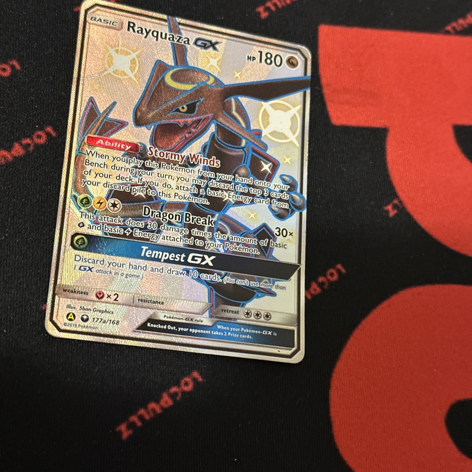 Rayquaza GX 177a/168 Celestial Storm Full Art Shiny Holo Rare Pokemon Card DMG