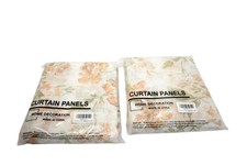 Floral Curtain Panels Set Of 2 52x90 Sheer Window Drapes Home Decoration Room