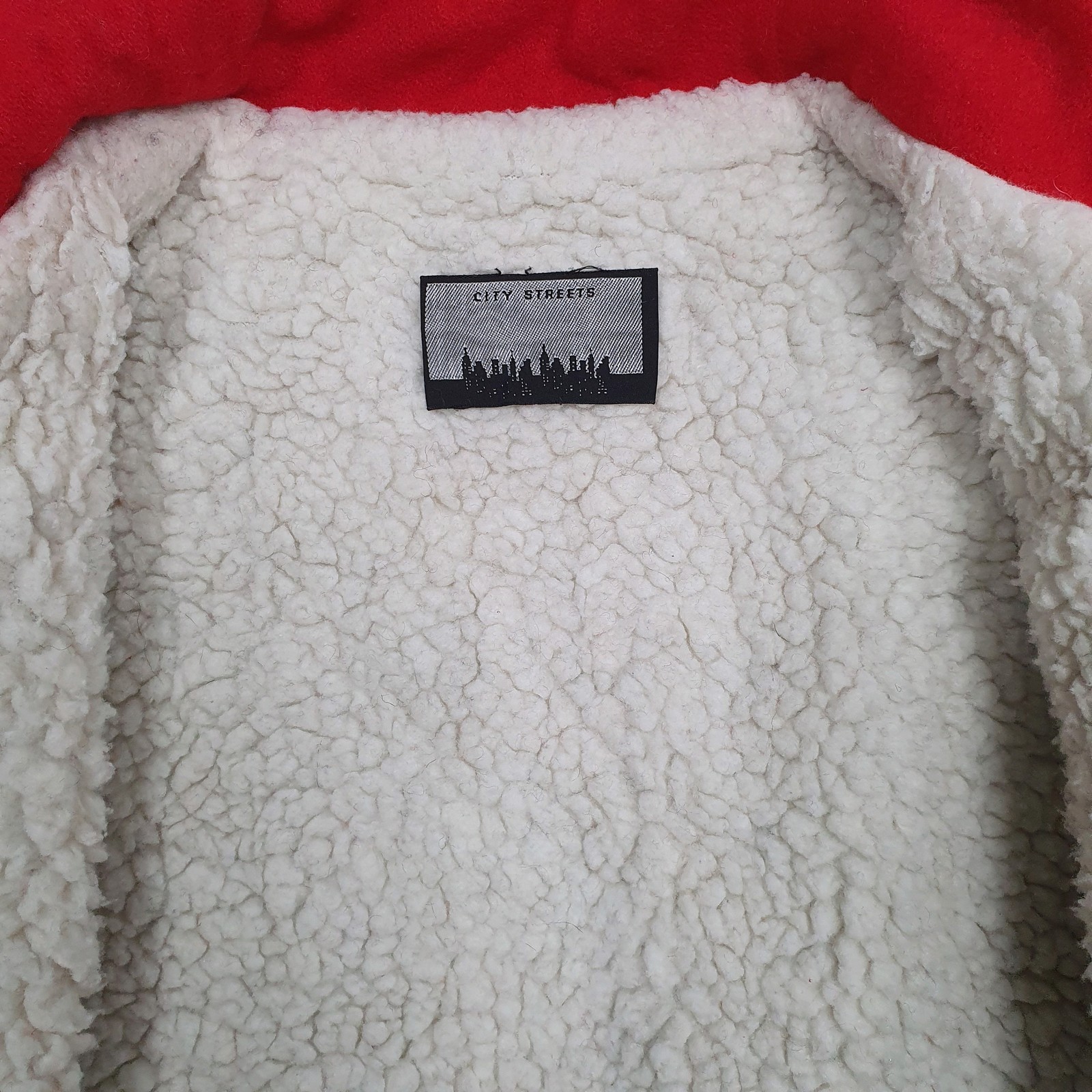 CITY STREETS Wool Jacket Coat Bomber Sherpa Lined Mens M image 3