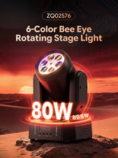 Mini 60W RGBWYP LED Moving Head Light DMX RDM Remote Honeycomb Beam Party Light
