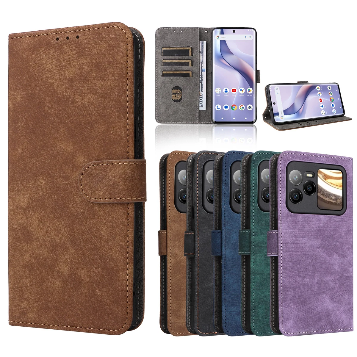 Custodia Portafoglio In PU Pelle Per Vernee X2 6 – Flip Cover Protettiva, Blu Scuro - 3
