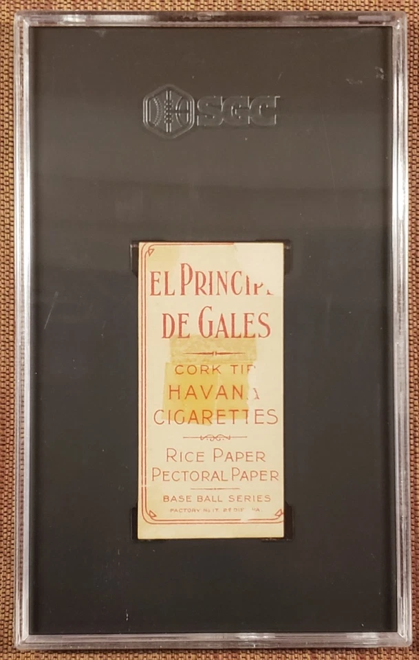 1909 年 El Principe De Gales 肖像 T206 Cy 年轻印第安人棒球卡 SGC 正品 — 第 2/3 张图片
