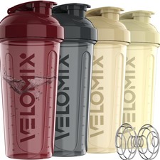 -4 PACK- 28 oz Protein Shaker Bottle for Protein Mixes - 4x Wire Whisk  Leak...