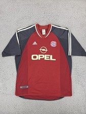 Vintage Bayern Munich Jersey Mens Large Red Bundesliga Soccer Adidas Opel 2000s