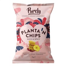 Purely Plantain Chips - Low Fat Plantain Crisps - Gluten Free Snacks - Healthy