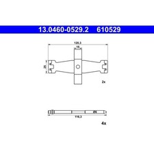 ATE 13.0460-0529.2 Zubehörsatz Scheibenbremsbelag für TESLA MODEL 3 5YJ3