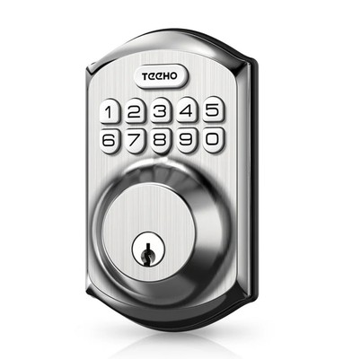  TEEHO TE002 Digital Fingerprint Keypad Deadbolt Security Door Matte Black
