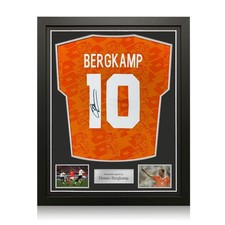 Dennis Bergkamp Signed Original Holland 1994 Football Shirt. Standard Frame