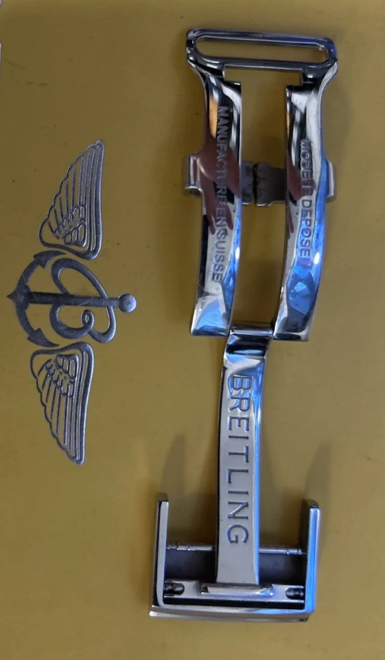 Auténtico cierre de hebilla de despliegue de acero inoxidable Breitling de 20 mm Foto 3 de 3