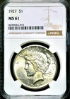 1927 Peace Silver One $1 Dollar - NGC MS 61   CC807