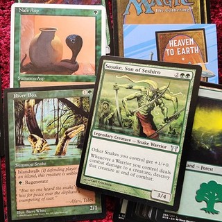 Complete Commander Deck Magic MTG 100 Cards. SNAKES Tribal Pure Green