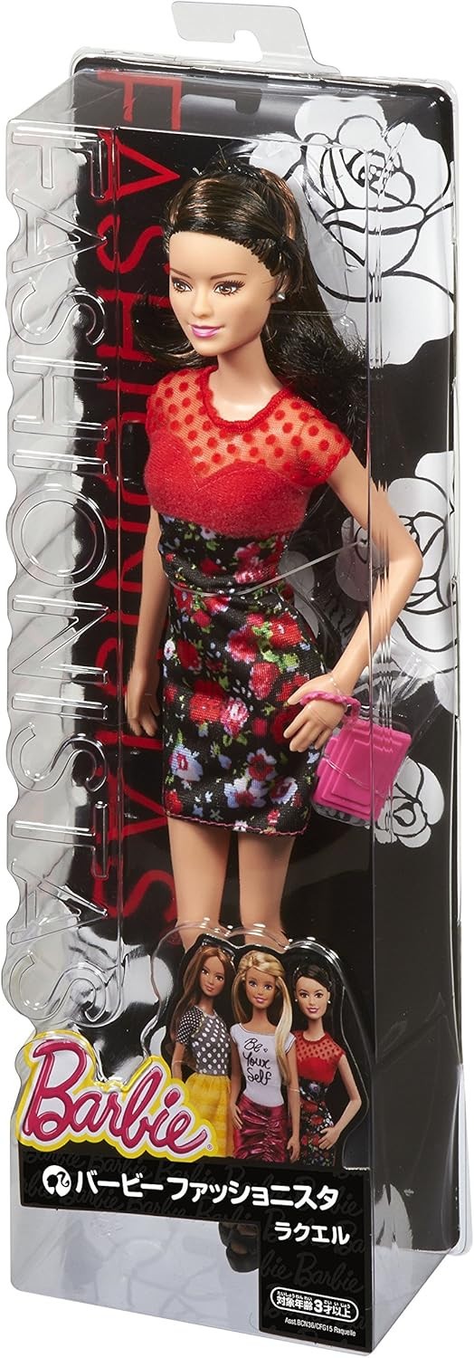 Barbie Fashionistas Raquelle CFG15 robe imprimé rouge poupée 2014