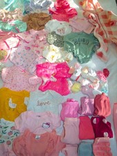 Adorable Baby Girl Sz Newborn 0-3, 3 mo Carter's Bodysuits Pajamas Clothes Lot
