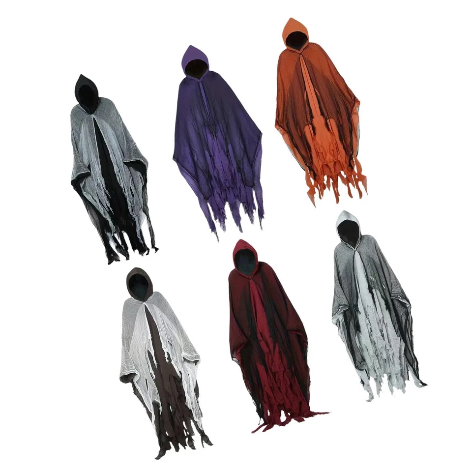 Плащ с капюшоном на Хэллоуин жнец косплей плащ для комнаты побега унисекс мужчина женщина - Изображение 2 из 2