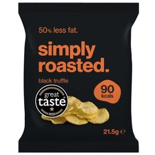 Simply Roasted - Black Truffle Crisps | 24 x 21.5g Impulse Bags | Earthy & Luxur
