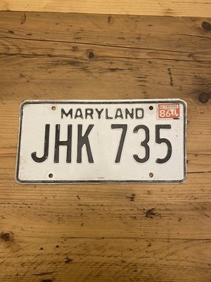 Oldtimer Maryland US Nummernschild JHK 735