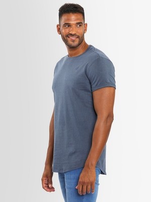 A. Salvarini Herren Designer T-Shirt Kurzarm Sommer Shirt Navy L X25 R11-0