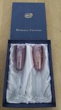 Bohemia Crystal Ruby Wedding Champagne Glasses Set - Z#9002
